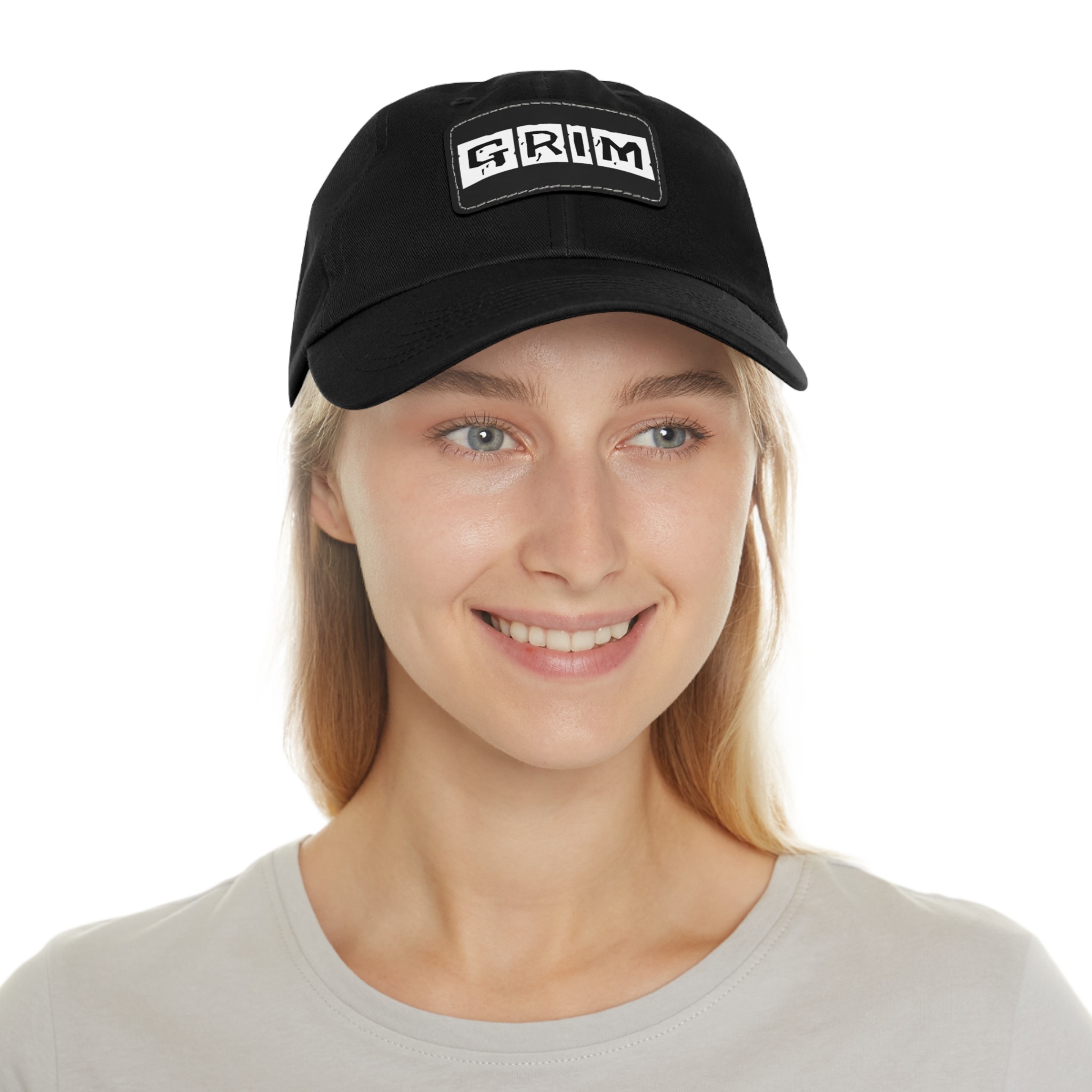 Grim Garage - Dad Hat with Leather Patch - Image 4