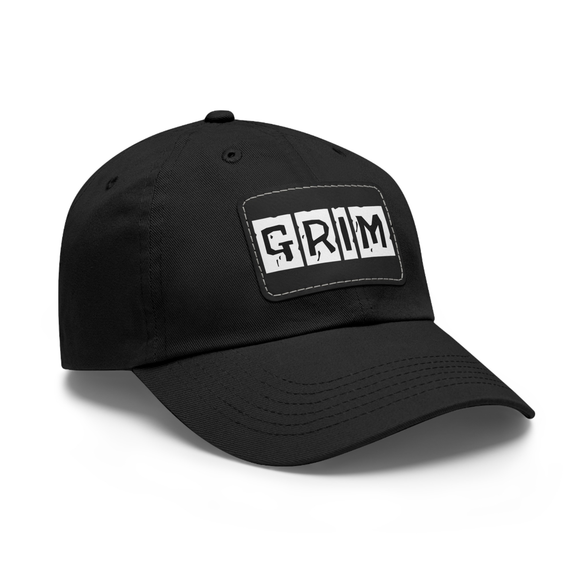 Grim Garage - Dad Hat with Leather Patch - Image 2